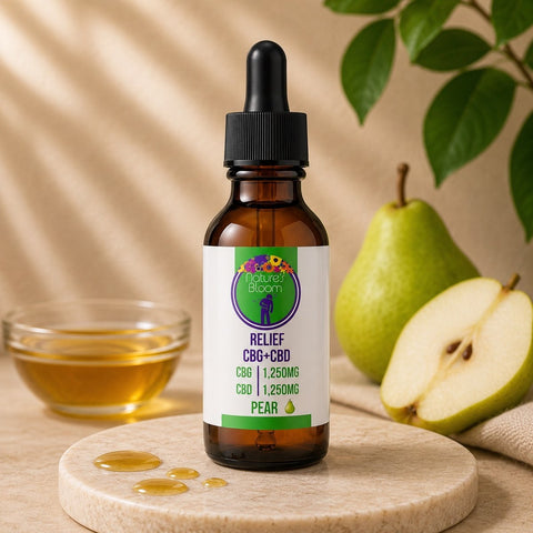 CBG+CBD Relief Tincture Pear flavor 2500mg — Nature's Bloom CBD